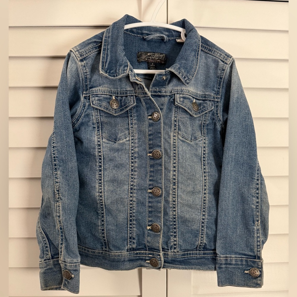 Silver Jeans Kids Girls Classic Blue Jean Jacket Size 6